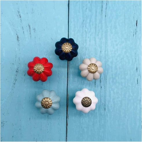 Nuojie 25mm Cabinet Hardware European Style Cabinet Knob Retro Kitchen Zinc Alloy Pumpkin Drawer Handle Dressing Table