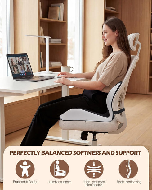 vdovsta Tailbone Office Chair Cushion for & Low Back Pain Relief, Car and Truck Seat Cushion, Comfortable Foam and High