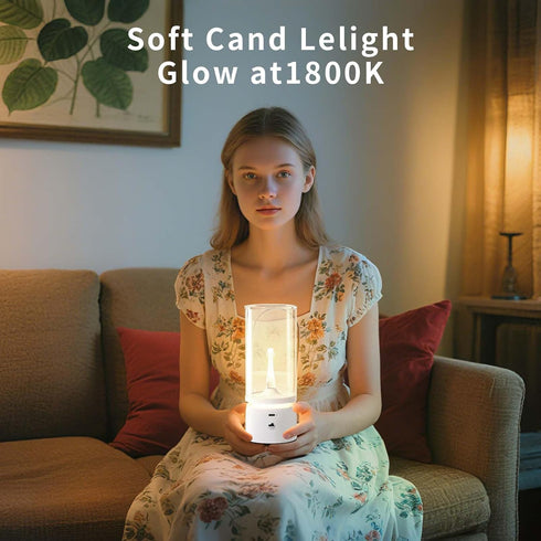 1800K 4-Level White Bedside Lamp with USB-C Cordless Charging, Warm Touch Table Lamp, Eye-Caring Energy-Efficient Small