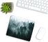 Misty Forest Mouse Pad, Nature Pine Trees Scenic Foggy Mountain Cool Woodsy Landscape, Customized Non-Slip Rubber Base
