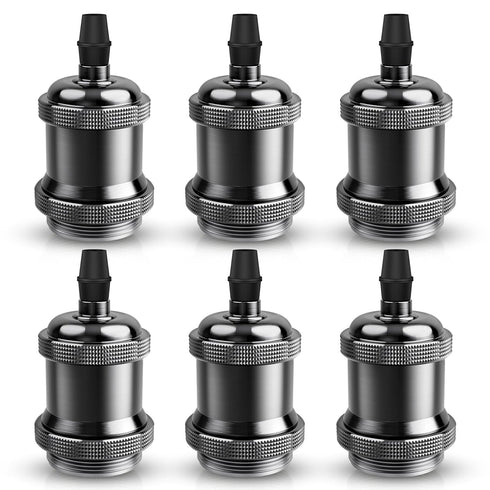 DiCUNO E26 Vintage Lamp Socket, Edison Pendant Light Socket Replacement, Antique Retro