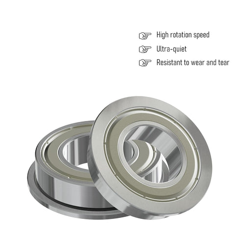 F63800ZZ Flange Ball Bearing, 10×19×7mm Double Metal Shielded for Industrial Machine and Power Tools