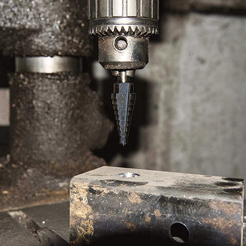 Zhushan 5pcs Step Drill Bit Set, High Speed HSS Cobalt Multiple Hole Sizes with Aluminum Case