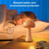 Small Wood Mushroom Lamp, LED Cordless Touch Lamp, Portable Dimmable Battery Lamp for Bedroom Nightstand