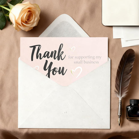 Divguf 200 3.5 2 Inches/ 9 5 cm, Packaging, Pcs Thank You Cards for Small Business, x x Thank You for Supporting My