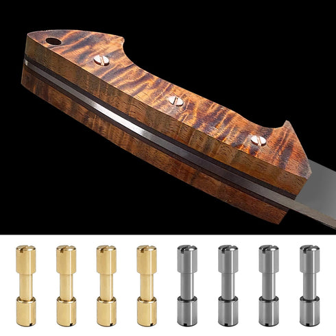 16 Sets Brass Bracket Bolt Fasteners, Stainless Steel Knife Handle Pins, Knife Making Supplies