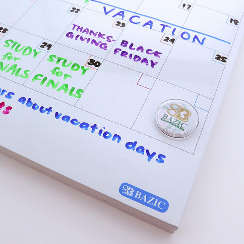 BAZIC Magnetic Dry Erase Calendar Board Tile, 14" x 14", Whiteboard for Office Schedule Planner, 1-Pack