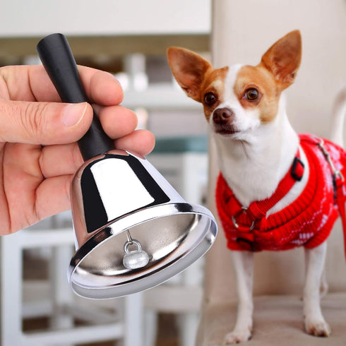 MROCO Loud Hand Bell, Silver Steel Dinner Bells for Classroom, Food Line, Alarm