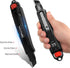 HAUTMEC 18mm Extra Heavy Duty Utility Knife with Double Lock Mechanism and 10pc Blade Set, SK2 Sharp Black Blade for