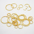 Semrien 120 (1/2", 3/4", 1", 1-1/4", 1-1/2", 2"), Pcs Binder Rings Assorted Sizes Loose Leaf Binder Book Rings, Metal