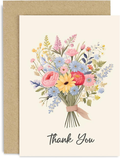 Old English Co. Special Flower Bunch Thank You Card for Friends -