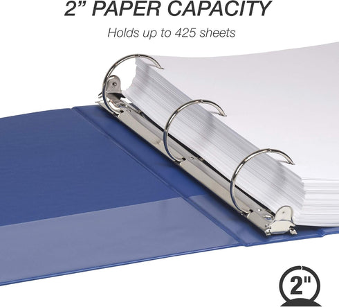 Samsill 2 Inch Value Document Storage 3 Ring Binder, Round Ring, 11 x 8.5 Inches, Dark Blue/Navy