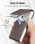 MaxGear Business Card Holder, PU Leather & Stainless Steel Case for Men or Women, RFID Blocking, Coffee