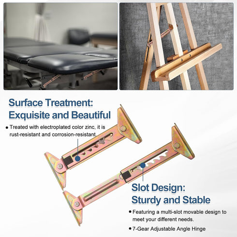 2Pcs 5-Gear uxcell Adjustable Lifting Bracket, Adjustable Angle Hinge Lift Rod Mechanism for Sofa Bed Massage Table