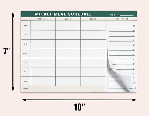 Weekly Magnetic Meal Planner & Grocery List, 7 x 10 Inch Notepad for Fridge, 60 Sheets for Dinner Planning
