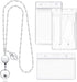 Blulu Retractable Badge Reel Lanyard with 3 ID Holders, Stainless Steel Beaded Chain Necklace