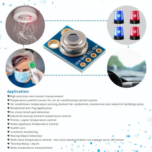 GY-906 MLX90614 High Precision Non-Contact IR Infrared Temperature Sensor Module for Arduino