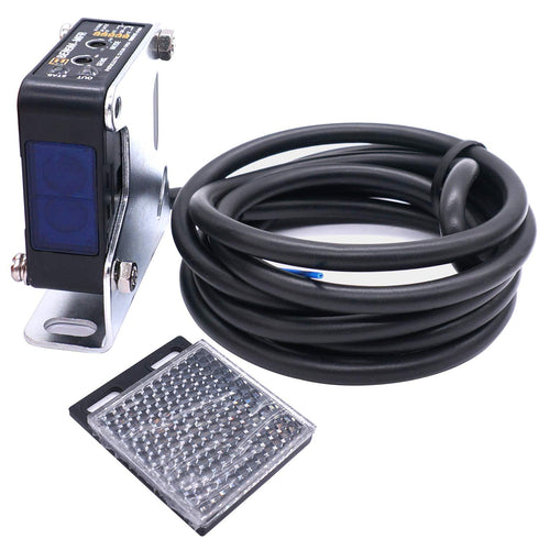 Taiss/Indoor Wall Mounted Photoelectric Beam Sensor 12-240VDC 24-240VAC Retroreflective photoelectric Sensor Switch