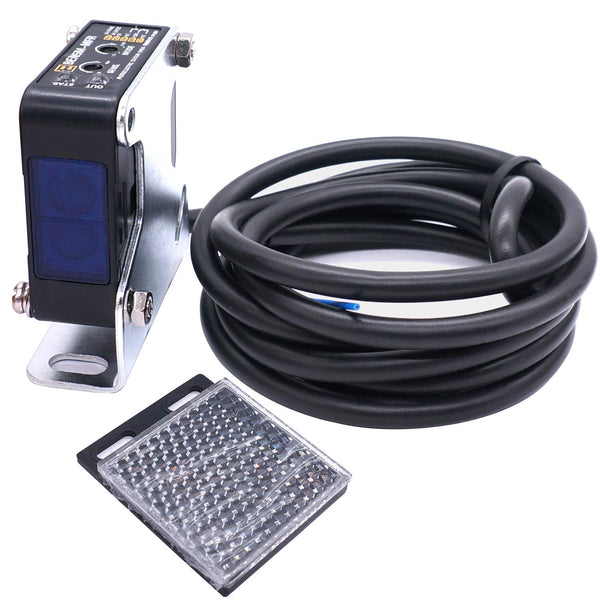 Taiss/Indoor Wall Mounted Photoelectric Beam Sensor 12-240VDC 24-240VAC Retroreflective photoelectric Sensor Switch
