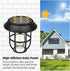 Sunfee 2 Pack Solar Lantern Wall Lights Fixtures with Motion Sensor, Solar Powered Porch Light, Vintage Hanging Solar