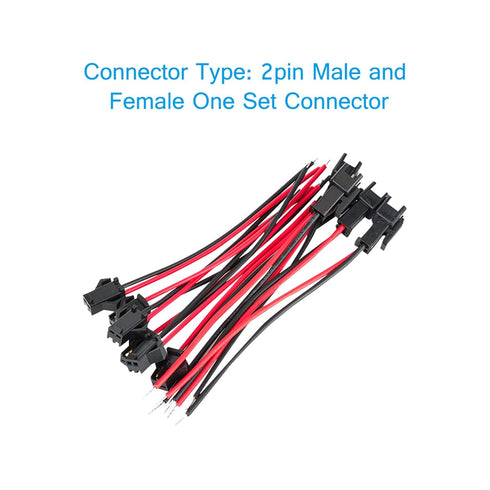 VANDESAIL JST SM Connector 40 Pack, 2Pin Jack Plug Male to Female Wire Adapter for LED Light Strip (20 Pairs, 10CM)