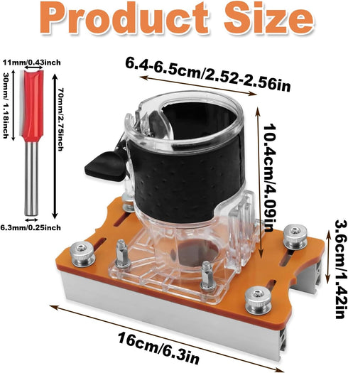 Wshxjzyay Trimmer 2-in-1 trimmer 65mm Trimming Router Base, Furniture Wood Router Base, woodworking slotting auxiliary