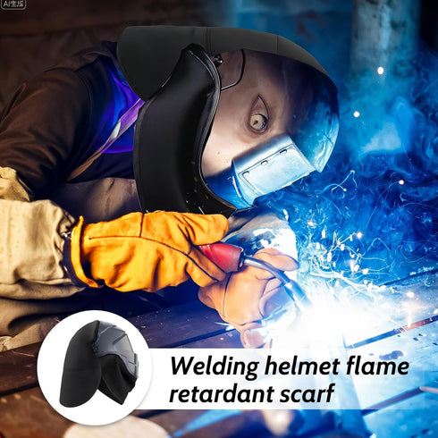 Exclaith 2 Set Pcs Welding Helmet Cover and Helmet Bib Helmets Extended Cover with Press Fit Seal Full Protection