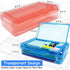Double Layer Large Capacity Pencil Box, Plastic Translucent Hard Pencil Case with Snap-Tight Lid
