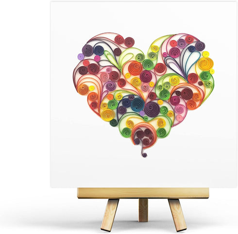 Quilling Card 3D Color Unique Handmade Art - Design Greeting Card for Christmas Birthday Anniversary (Rose Heart)