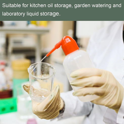 YOKIVE 4 Pcs Squeeze Wash Bottle, Lab Container with Red Bent Tip for Liquid Storing Measuring, Great for Gardening