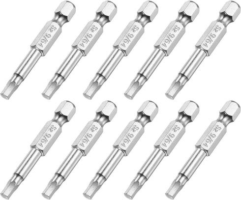 uxcell 9/64" Magnetic Hex Head Screwdriver Bit, 1/4" Hex Shank, 2" Length, S2 Steel Power Tool, 10 Pcs