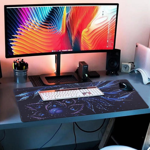 XXL Gaming Mouse Pad 35.4x15.7, Professional Large Mouse Pad & Computer Game Mouse Mat - 90x40 Flowershape