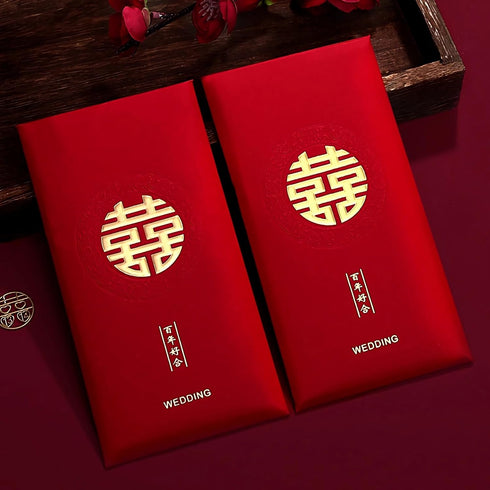 Chinese Red Envelopes for Wedding - 10 Pieces Traditional Lucky Money Envelopes for Chinese Weddings