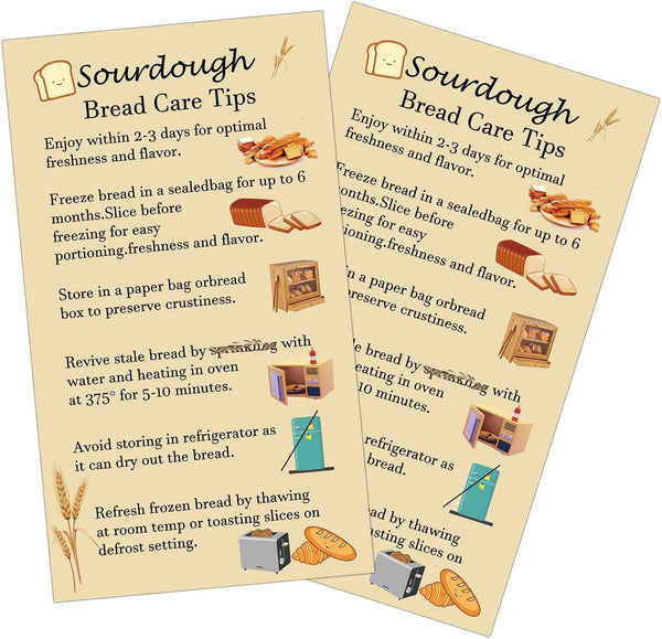 Remerabel Sourdough Bread Care Instruction Cards Flavor Keeping Your Sourdough Fresh How to