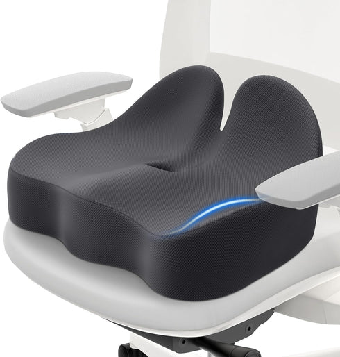 CushZone Memory Foam Seat Cushion for Office Chair, Ergonomic Coccyx Cushion for