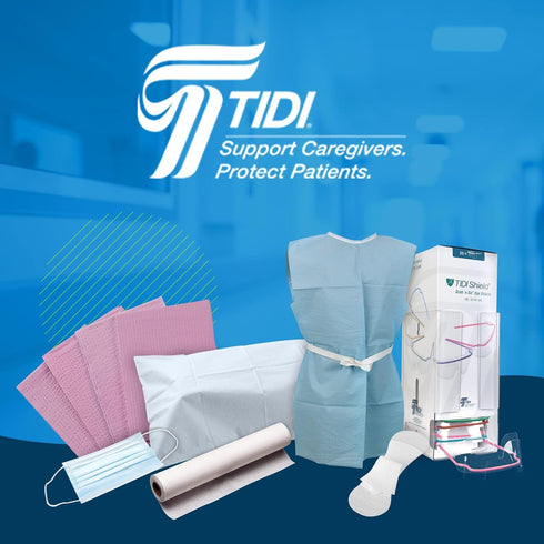 1081 4 13 18 (Pack 500) 3-Ply TIDI Avalon Dental Bib, White, Layers, W x L of Disposable Dental Bibs Embossed Tissue