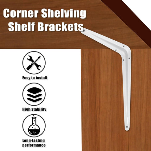 verkelly 4 8 10 Inch Pcs Shelf Brackets, x Heavy Duty Metal Wall Corner Angle Shelving for Wall Hanging Shelves