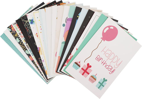 Mr. Pen Assorted Color Birthday Cards, 20 Pack, 4 x 6 Inches, Blank Inside with Envelopes