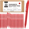 Red Pens Bulk | 30 Pack Durawrite Retractable Ballpoint Pens, Smooth Writing 1.0mm Red Ink for School Office Supplies