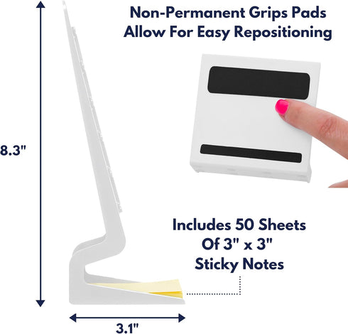 Note Tower Desktop Mini Sticky Note Holder | Post it Note Organizer & Photo Holder, Includes 50 Sheets