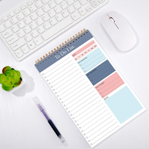 Thenshop 6 Pack Daily Planner Notepad, 6.5 x 9.8 Inches Undated 52 Sheets Paper for Work Daily To Do List Notebook