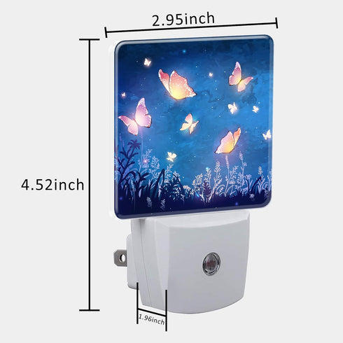 Uiaoiais Night Light Plug into Wall Glowing Butterflies Flying in Garden with Dusk to Dawn Sensor for Kid Girls Boys