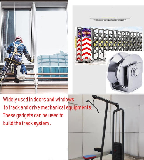 Chiloskit Heavy Duty Pulley Block with Bracket for Rope, 2 inch 304 Stainless Steel, 660 lbs Capacity