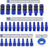 YOTOO 29 Pcs Universal Air Coupler and Industrial Plug Kit, Durable Aluminum Quick Connect Air Hose Fittings, Blue