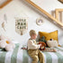 ArtisaEura Little Man Cave Wall Canvas Banners, Hot Air Balloon Nursery Decor, Baby Animal Hanging Display Pennant