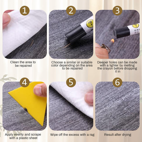 Sticks20 Wood Filler Colors Wood Repair Wax Crayons Furniture Markers Touch up for Repairing Scratches, Scuffs, Cracks