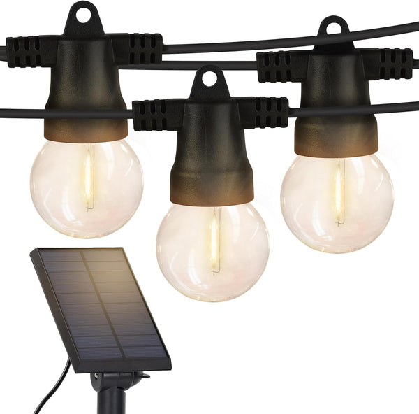 Brightech Ambience Pro Solar Powered Outdoor String Lights - 27 Ft Commercial