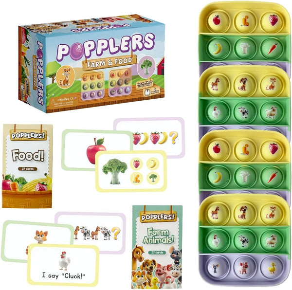 The Fidget Game Popplers, Matching Memory Game for Toddlers Early Learning &