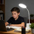 360 Dimmable 12 LED Desk Lamp for Home Office, Rotating Gooseneck Small Table Lamp with USB Charging Port, Eye-Care
