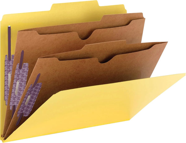 Smead Pressboard Classification File Folder, Letter Size, Yellow, 10 per Box